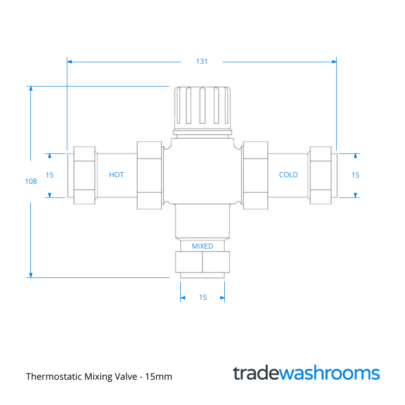 15mm Thermostatic Mixing Valve (TMV) - Image 2