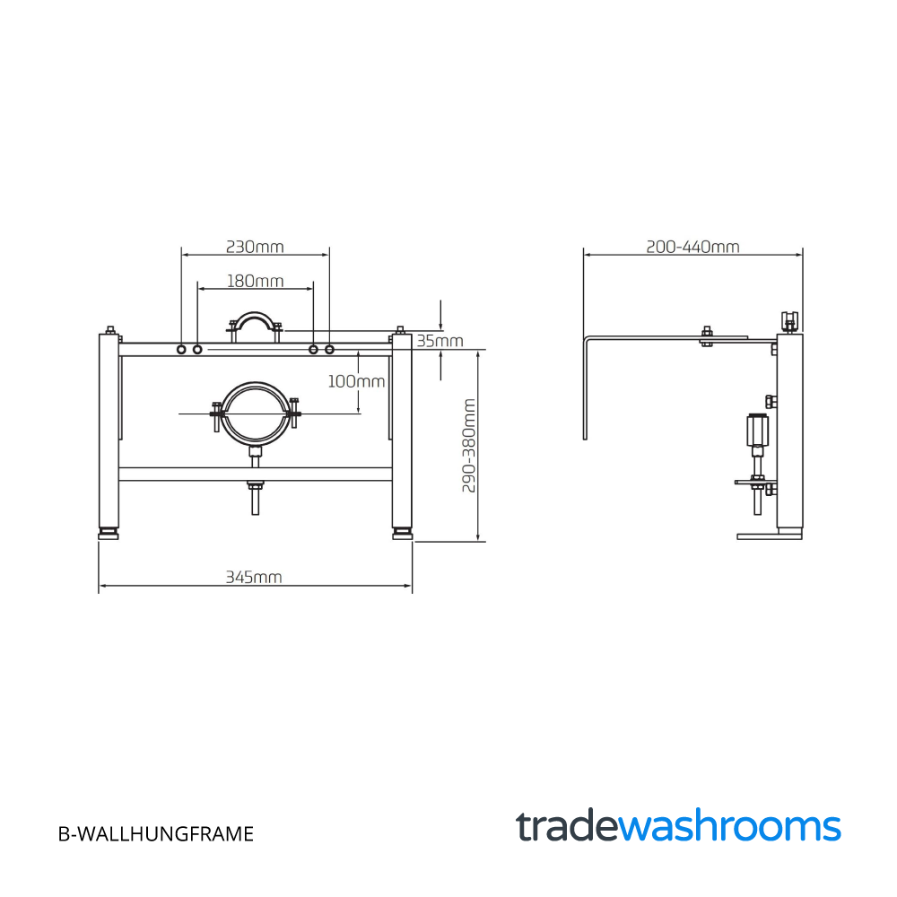 B-WALLHUNGFRAME - Dimensions