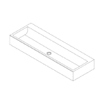 TW120NOT - 1200mm Solid Surface Wash Trough with No Tap Holes