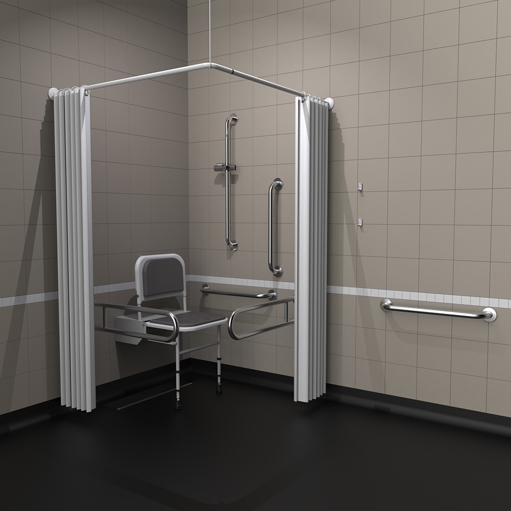 Doc M Shower Grab Rail Pack - Satin Stainless