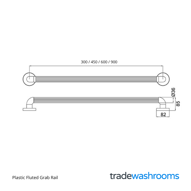 Plastic Fluted Grab Rail