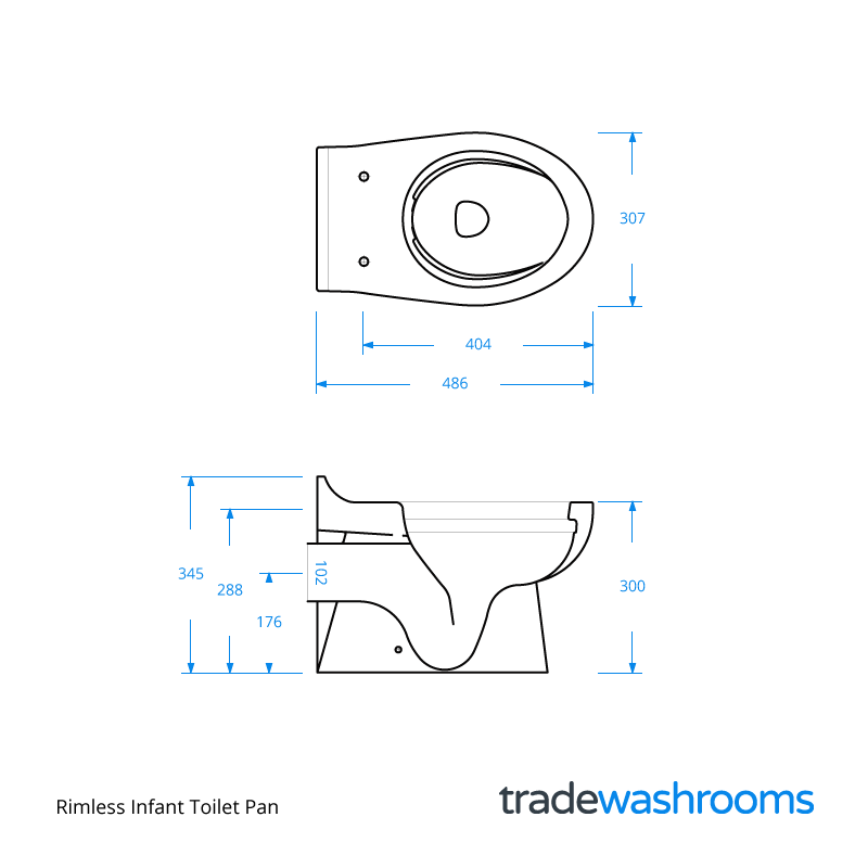 Rimless Infant Toilet Pan - SC30BTWRIM