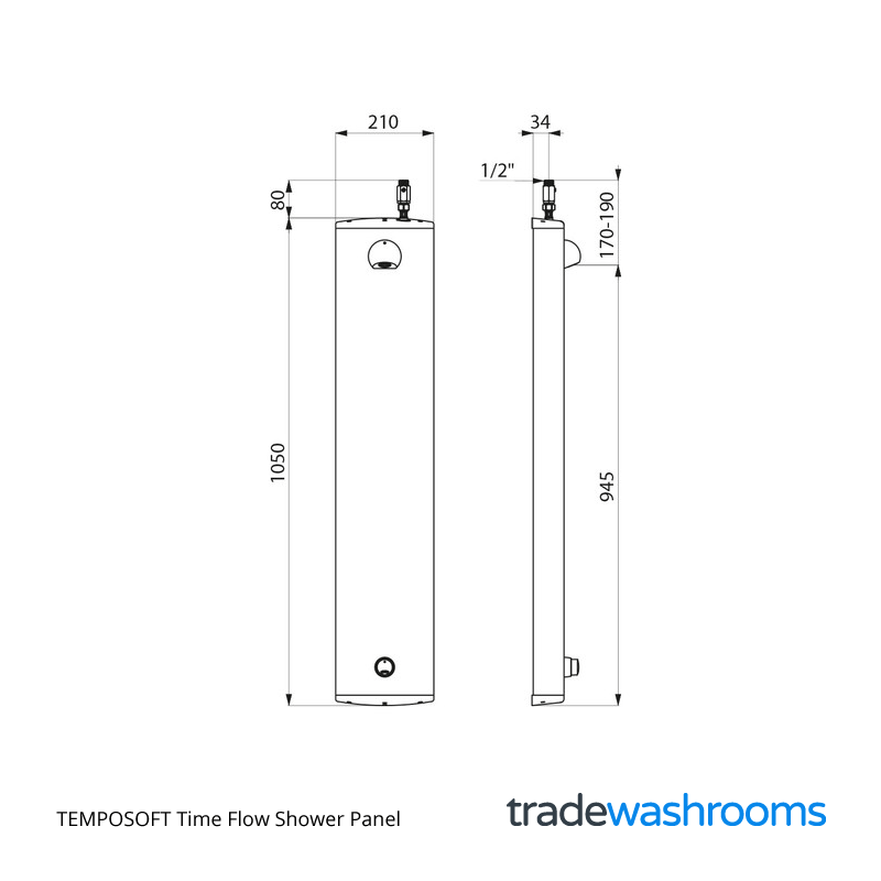 Delabie TEMPOSOFT Time Flow Shower Panel