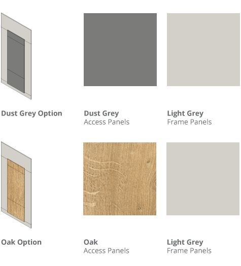 Toilet IPS Panel Colours - Dust Grey or Oak