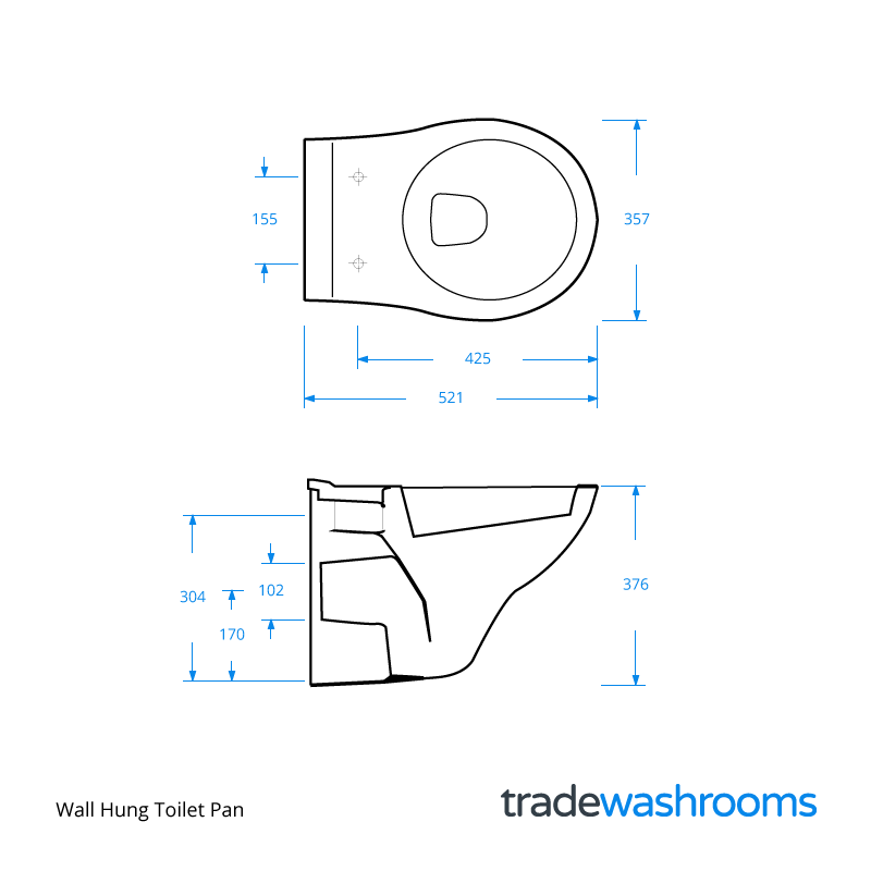 Wall Hung Toilet and Soft-Close Seat - ASTWHWHP